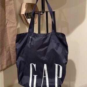 GAP Navy and White Large Logo Tote